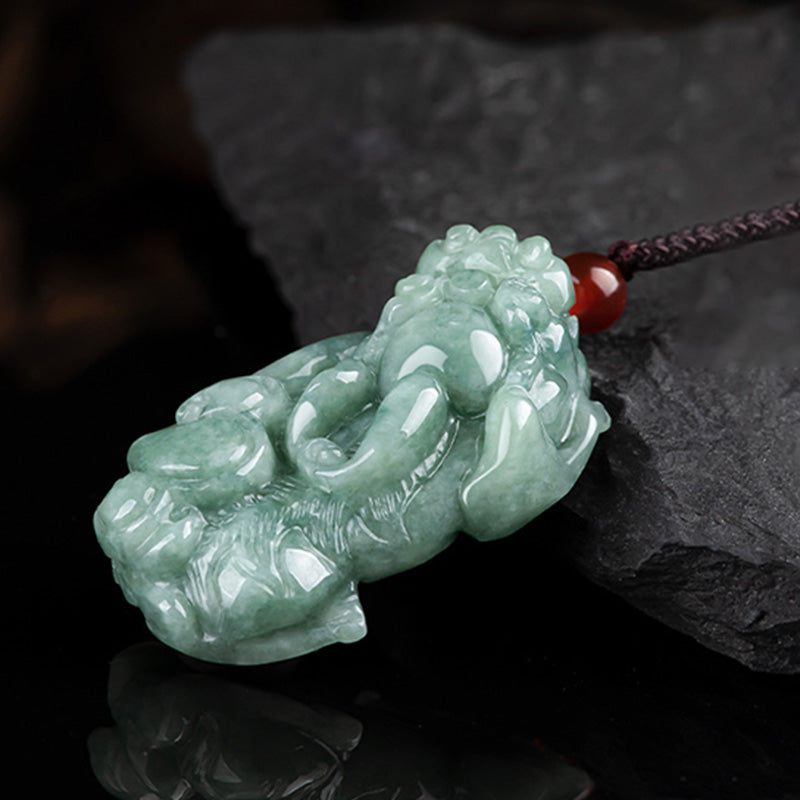 Nimara Ritual Jade PiXiu Wealth Luck String Necklace Pendant