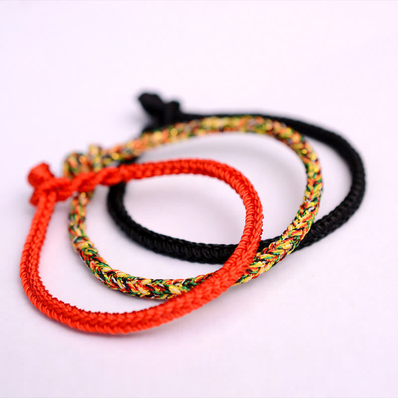 Nimara Ritual Tibetan Handmade Eight Thread Peace Knot Protection Braided String Bracelet