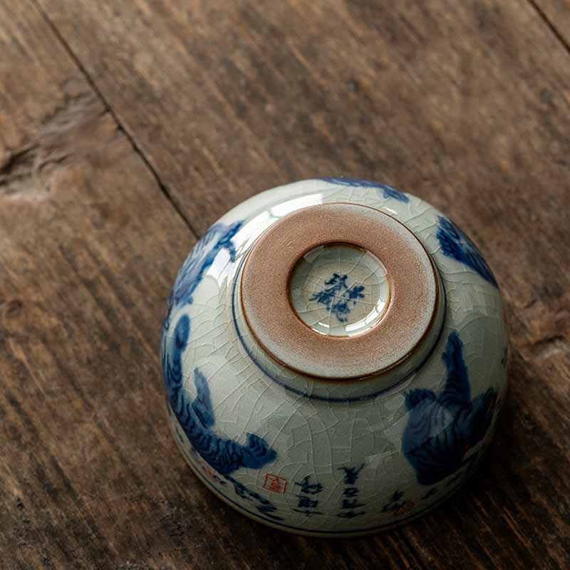 Nimara Ritual Jingdezhen Hand Painted Cute Tiger Ceramic Teacup Kung Fu Tea Cup Bowl 140ml