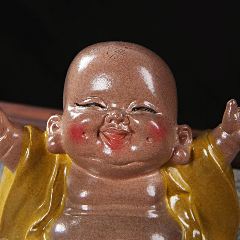 Nimara Ritual Color Changing Laughing Buddha Resin Tea Pet Wealth Home Figurine Decoration