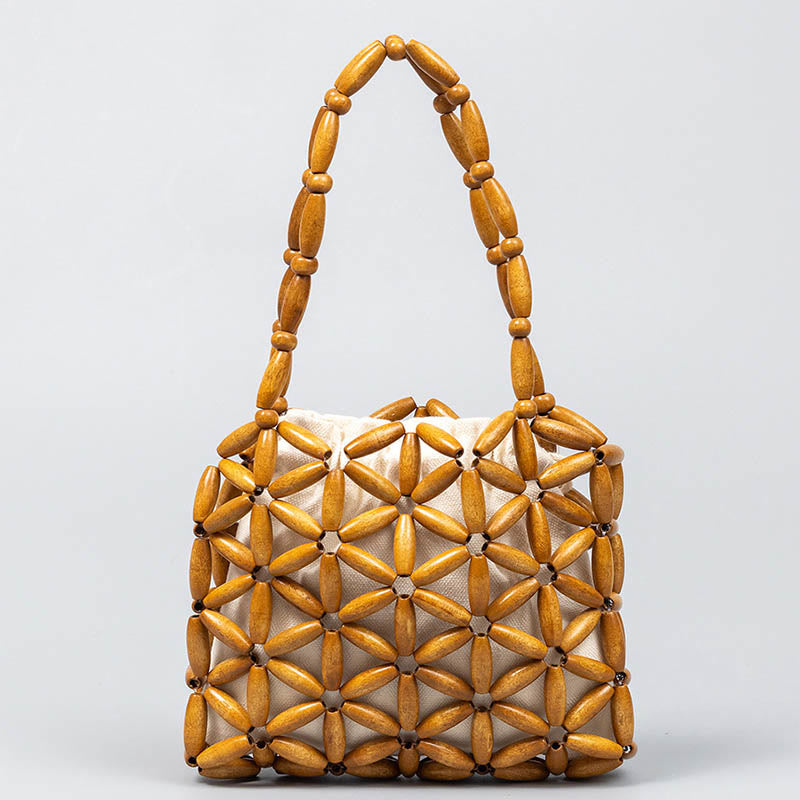 Nimara Ritual Hand-woven Mini Wooden Beads Handbag