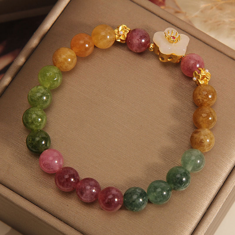 Nimara Ritual Colorful Tourmaline Jade Flowers Love Bracelet