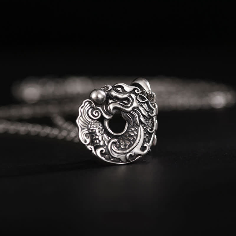 Nimara Ritual Koi Fish Dragon Peace Buckle Wealth Necklace Pendant
