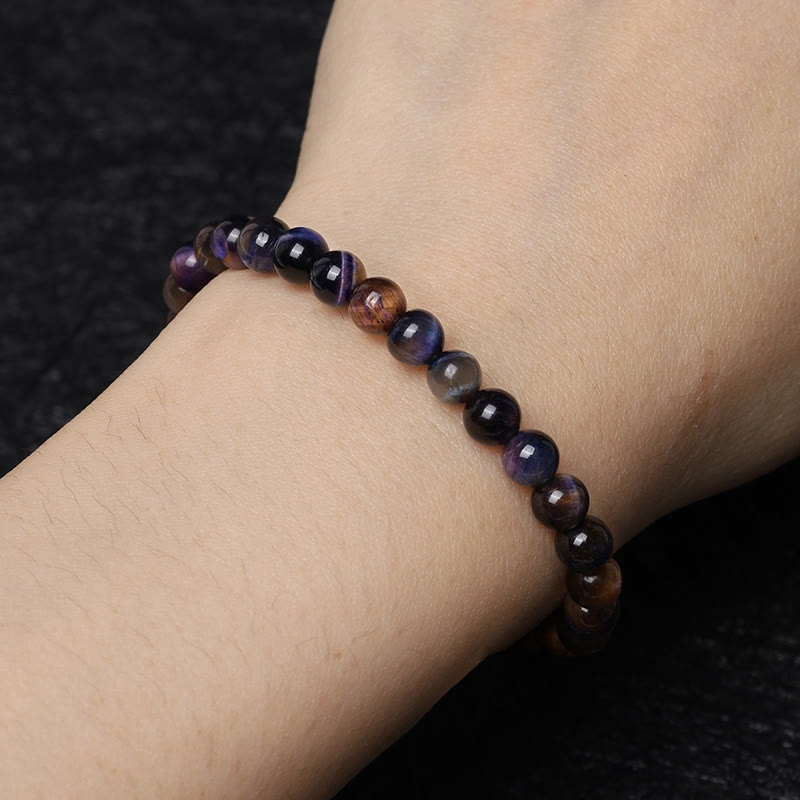 Nimara Ritual Natural Purple Tiger Eye Protection Strength Bracelet