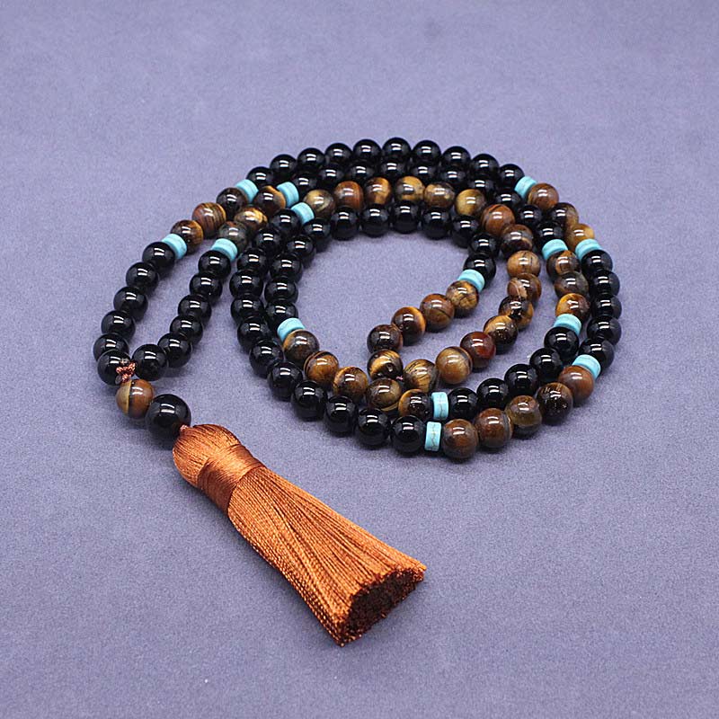 Nimara Ritual Tibetan Black Onyx Peaceful Mala Set