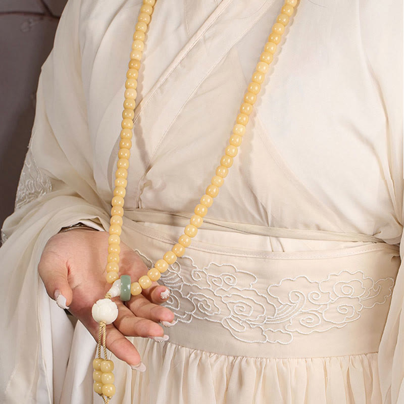 Nimara Ritual Natural Bodhi Seed Lotus Dzi Bead Peace Harmony Charm Bracelet