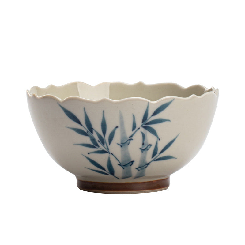Nimara Ritual Small Blue Bamboo Leaves Ceramic Teacup Kung Fu Tea Cup Bowl