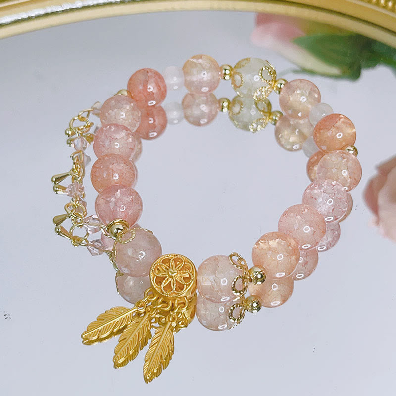Nimara Ritual Glass Bead Dream Catcher Protection Charm Bracelet