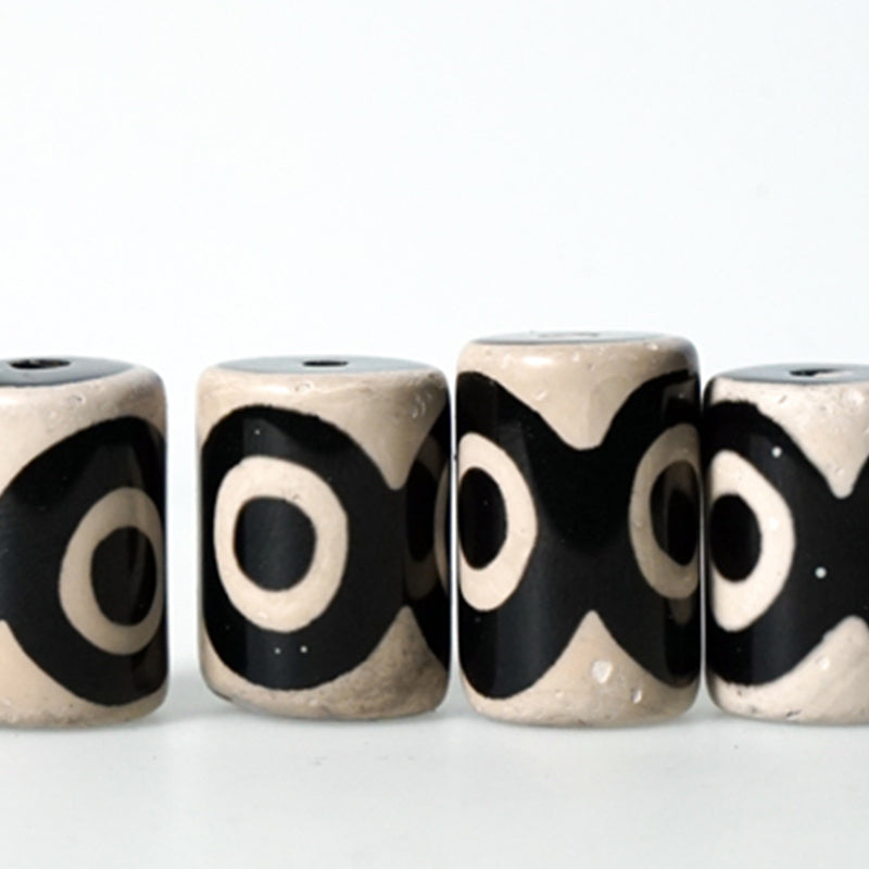 Nimara Ritual Ebony Wood Dzi Bead Copper Protection Couple Bracelet