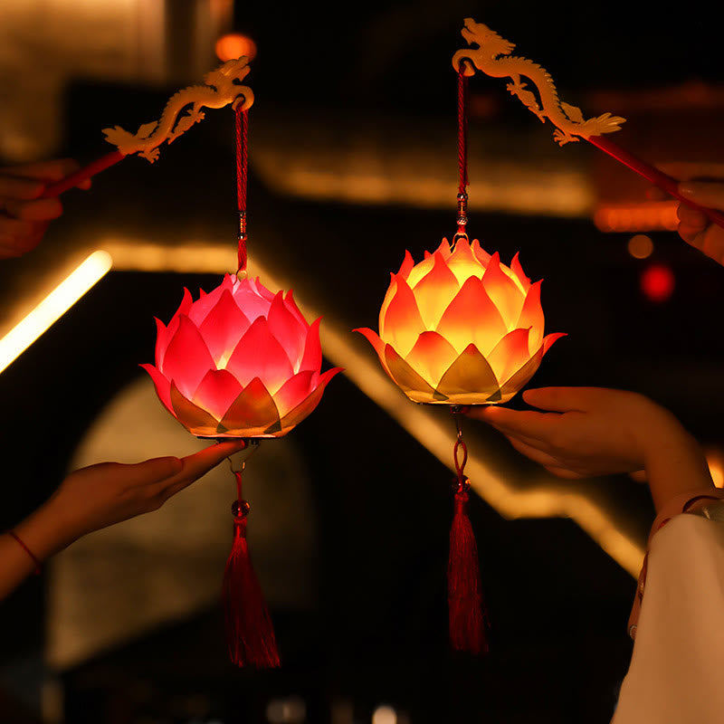 Nimara Ritual DIY Lotus Flower Dragon Lantern Tassel Lamp Decoration