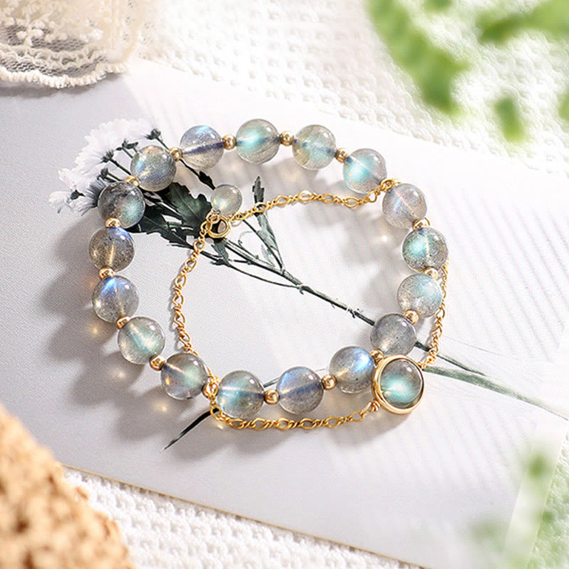 Nimara Ritual 14k Gold Plated Natural Moonstone Healing Love Bracelet