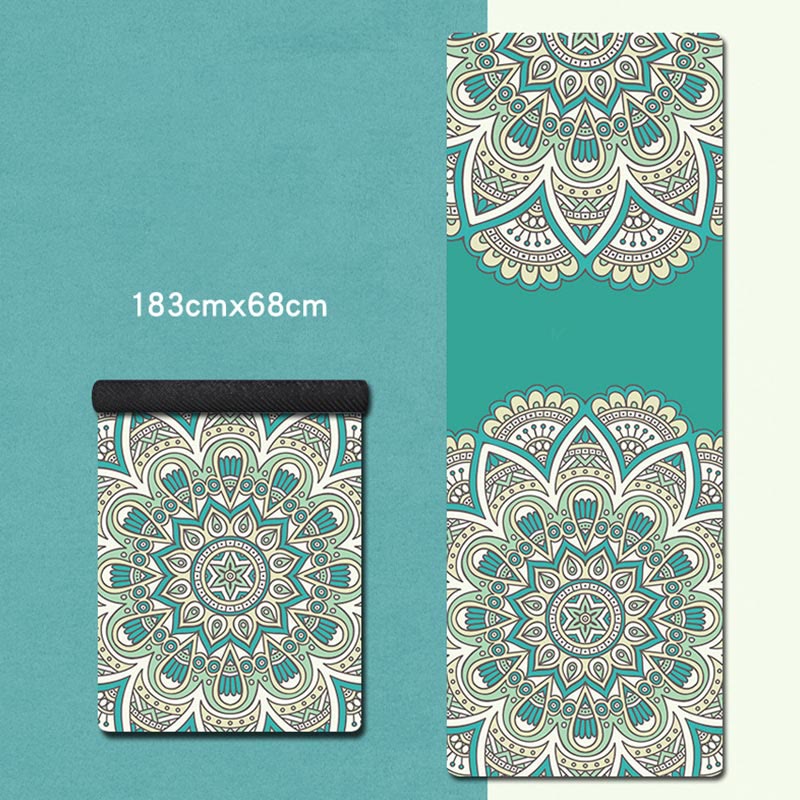 Nimara Ritual Tibetan Mandala Elephant Lotus Koi Fish Mindful Natural Rubber Yoga Mat Decoration