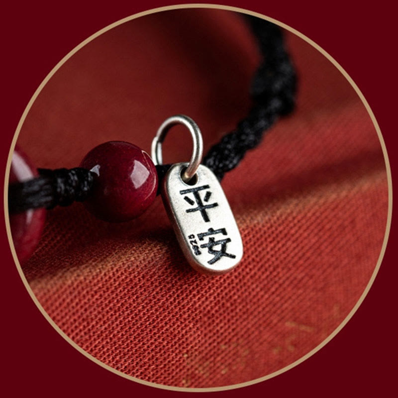 May You Be Healthy and Safe Cinnabar Bracelet Anklet