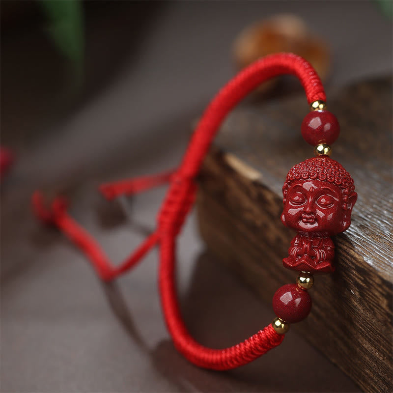 Nimara Ritual Chinese Zodiac Natal Buddha Cinnabar Amulet Blessing String Bracelet