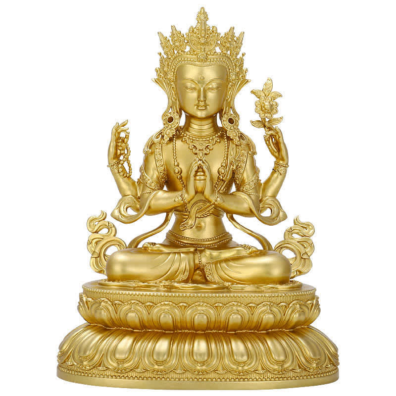 Nimara Ritual Shakyamuni Amitabha Medicine Buddha Figurine Serenity Copper Statue Home Decoration