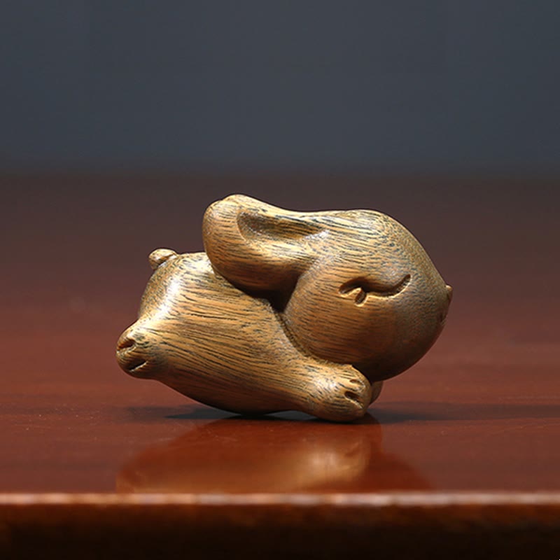 Nimara Ritual Green Sandalwood Small Mini Cute Rabbit Bunny Peace Decorations