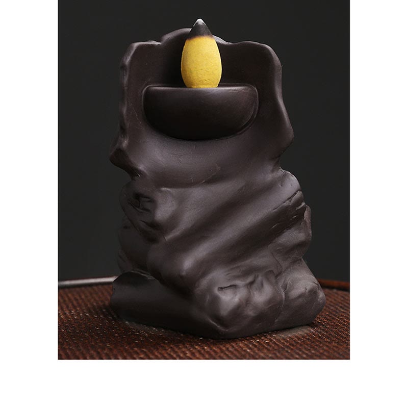 Nimara Ritual Halloween Skull Head Purple Clay Healing Incense Burner Decoration