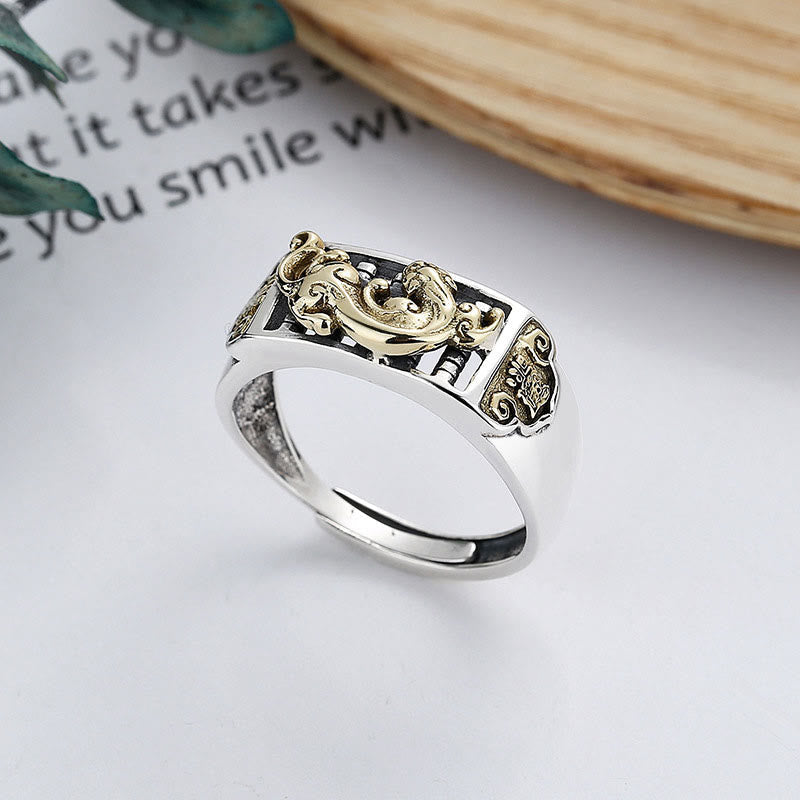 Nimara Ritual 925 Sterling Silver PiXiu Luck Wealth Adjustable Ring