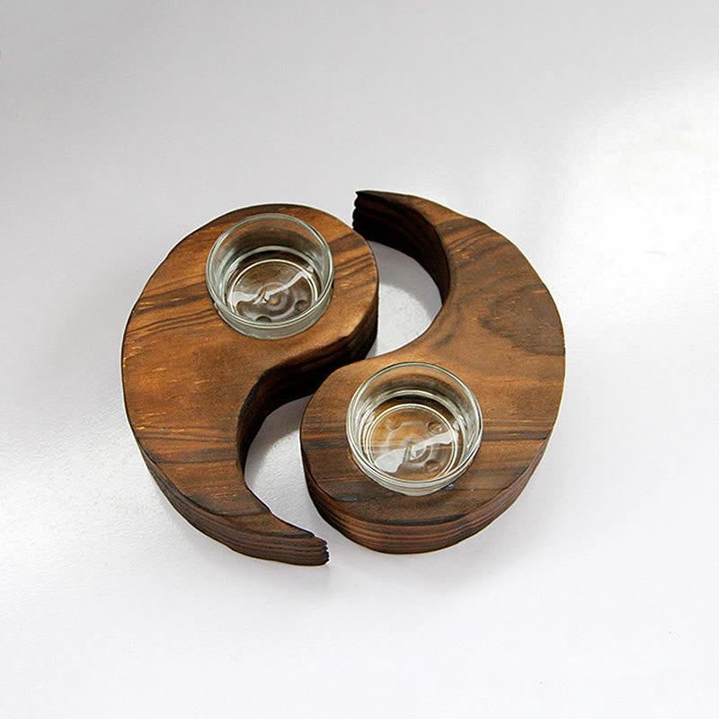 Nimara Ritual Yin Yang Wood Candle Holder Meditation Rituals Use Items