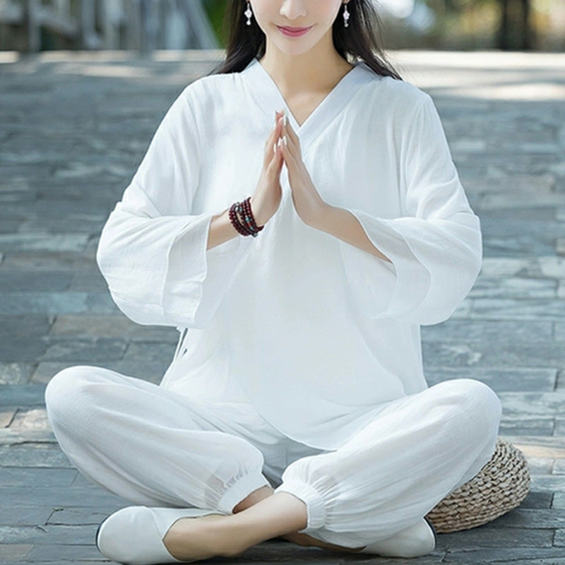 Nimara Ritual Yoga Cotton Linen Clothing Uniform Meditation Zen Practice Women's Set