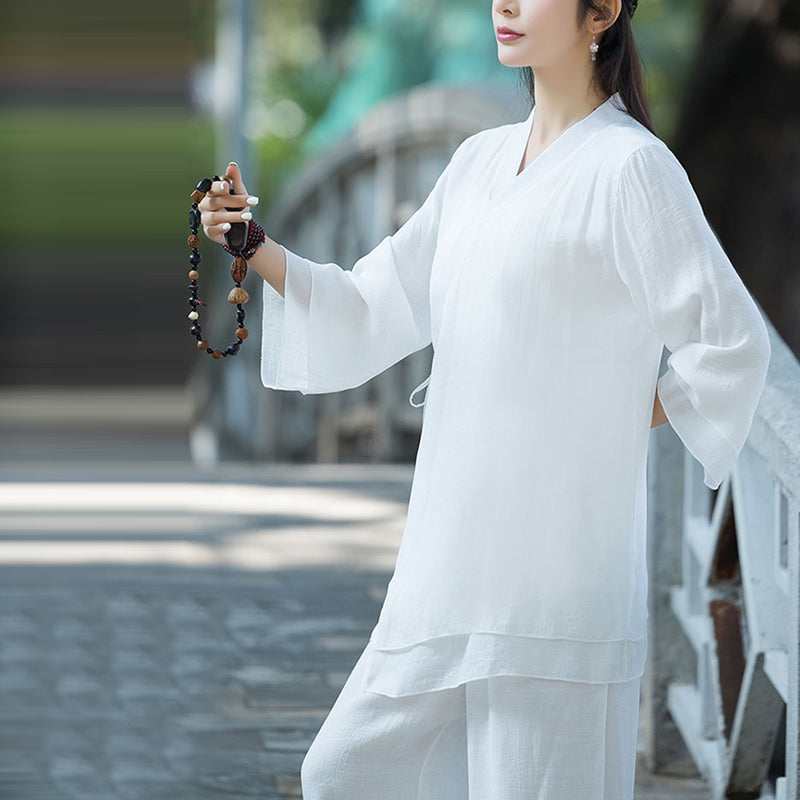 Nimara Ritual Yoga Cotton Linen Clothing Uniform Meditation Zen Practice Women's Set