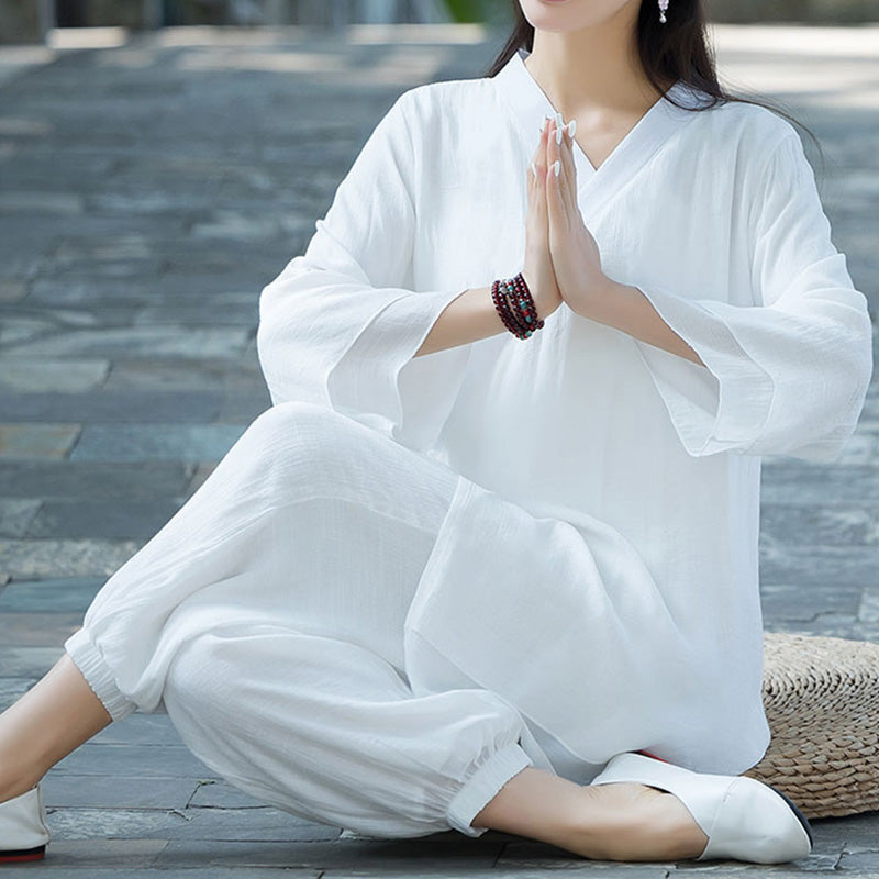 Nimara Ritual Yoga Cotton Linen Clothing Uniform Meditation Zen Practice Women's Set