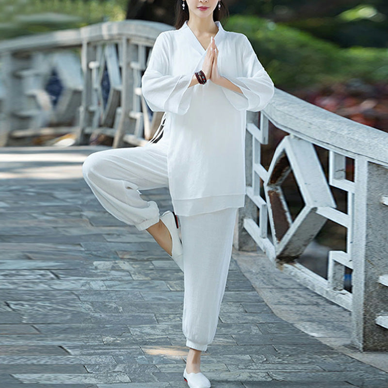 Nimara Ritual Yoga Cotton Linen Clothing Uniform Meditation Zen Practice Women's Set
