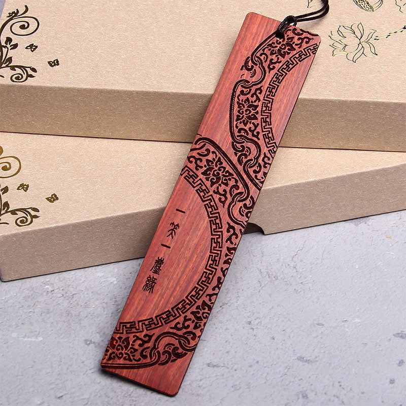 Nimara Ritual Zen Enlightenment Quotes Ebony Wood Small Leaf Red Sandalwood Bookmarks With Gift Box