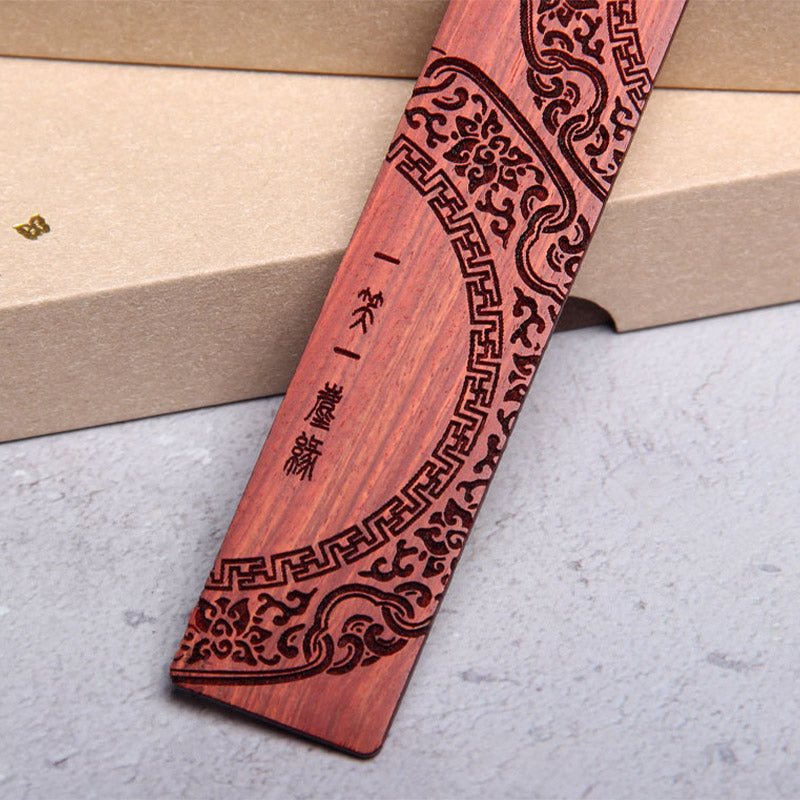 Nimara Ritual Zen Enlightenment Quotes Ebony Wood Small Leaf Red Sandalwood Bookmarks With Gift Box