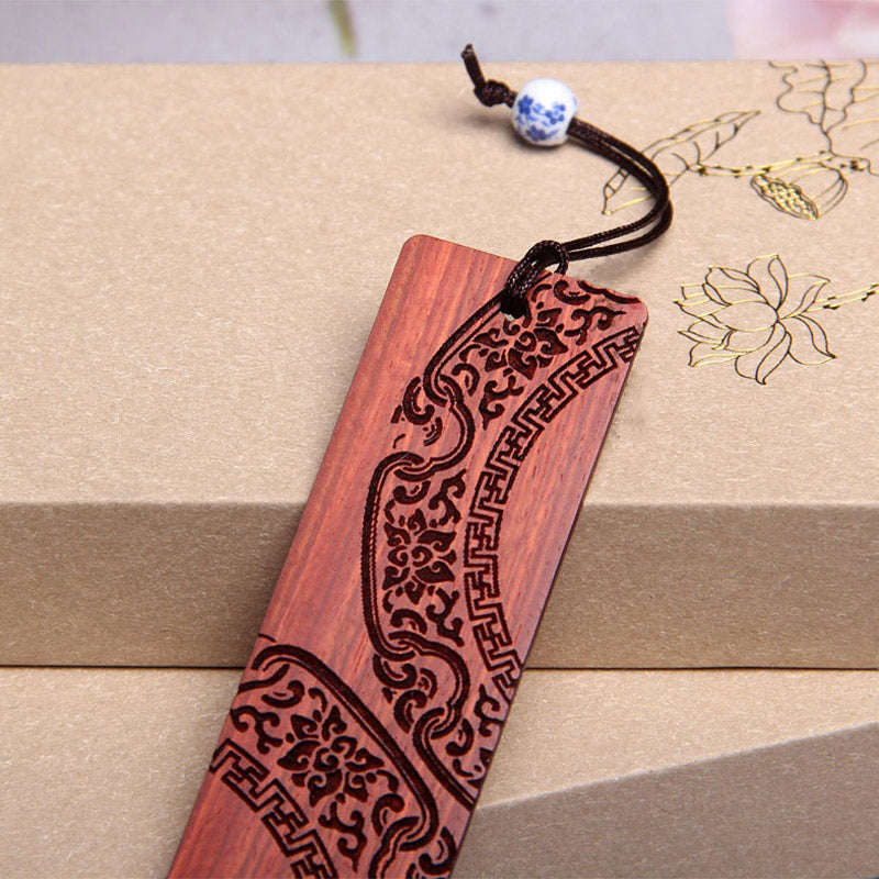 Nimara Ritual Zen Enlightenment Quotes Ebony Wood Small Leaf Red Sandalwood Bookmarks With Gift Box