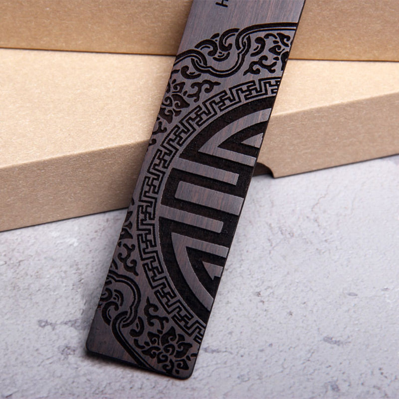 Nimara Ritual Zen Enlightenment Quotes Ebony Wood Small Leaf Red Sandalwood Bookmarks With Gift Box
