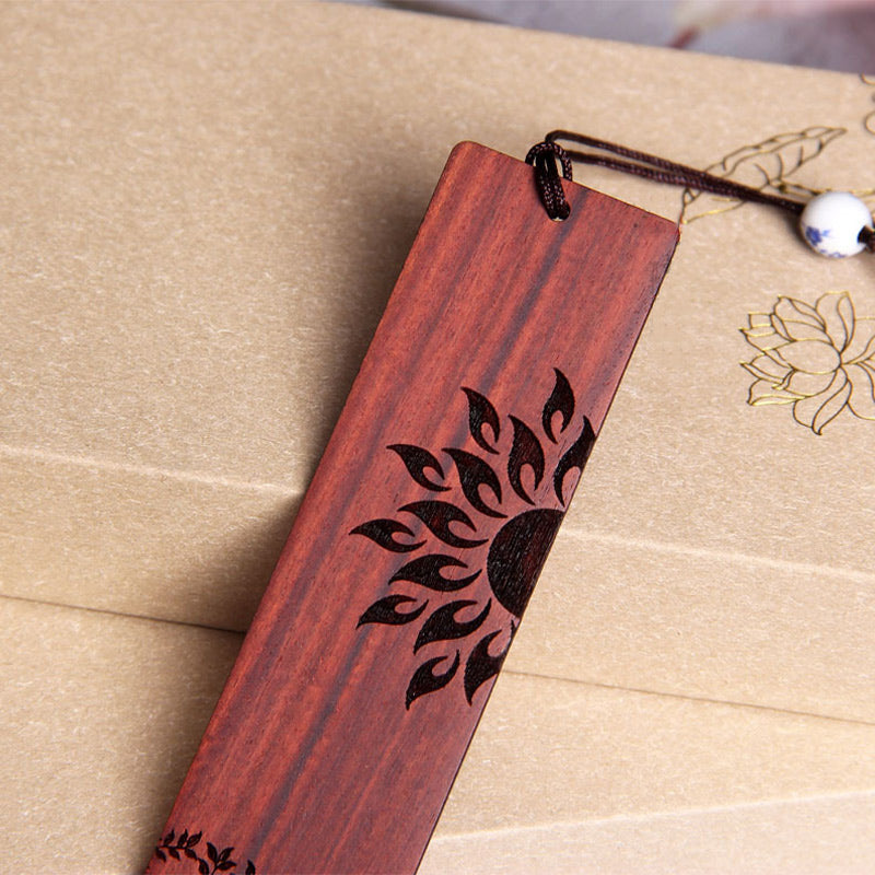 Nimara Ritual Sun Tree Ebony Wood Small Leaf Red Sandalwood Bookmarks With Gift Box