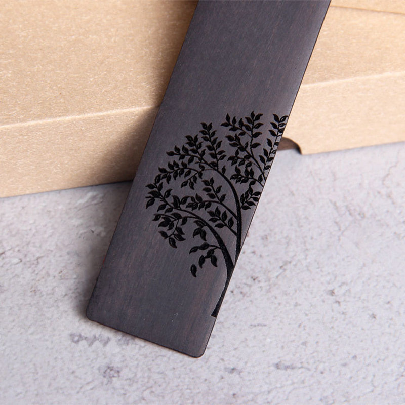 Nimara Ritual Sun Tree Ebony Wood Small Leaf Red Sandalwood Bookmarks With Gift Box