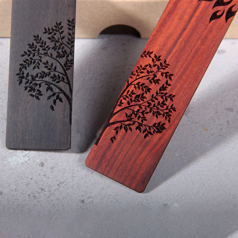 Nimara Ritual Sun Tree Ebony Wood Small Leaf Red Sandalwood Bookmarks With Gift Box