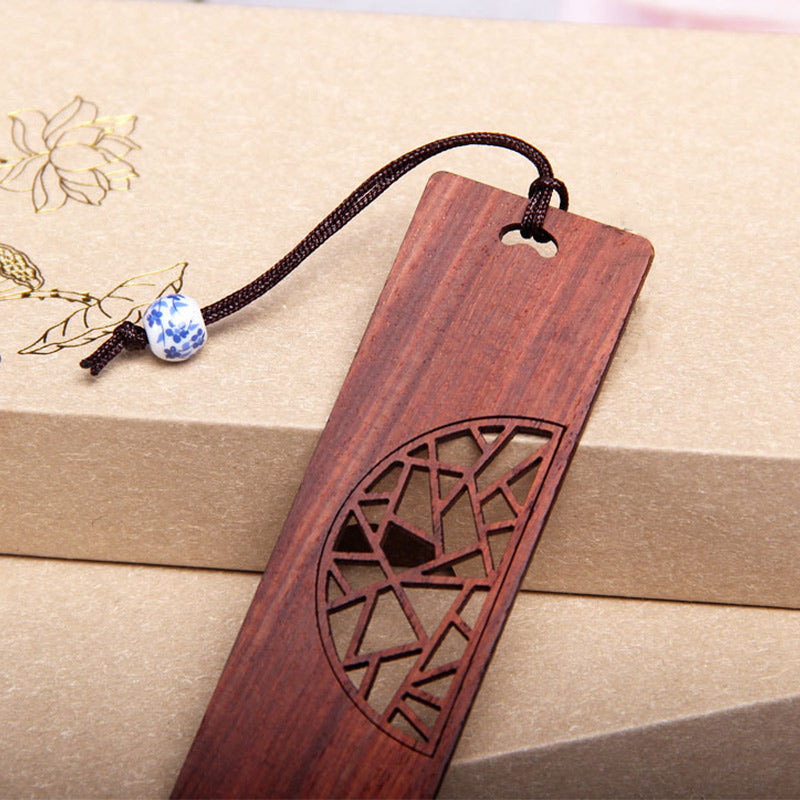 Nimara Ritual The Tree of Life Ebony Wood Small Leaf Red Sandalwood Bookmarks With Gift Box