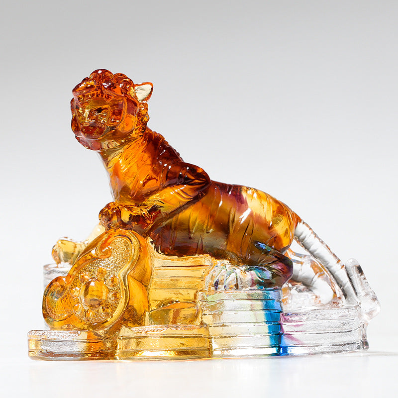 Nimara Ritual Year of the Dragon Handmade 12 Chinese Zodiac Liuli Crystal Art Piece Protection Home Office Decoration