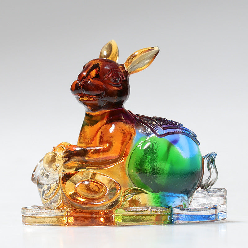 Nimara Ritual Year of the Dragon Handmade 12 Chinese Zodiac Liuli Crystal Art Piece Protection Home Office Decoration