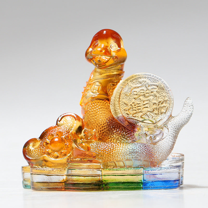 Nimara Ritual Year of the Dragon Handmade 12 Chinese Zodiac Liuli Crystal Art Piece Protection Home Office Decoration