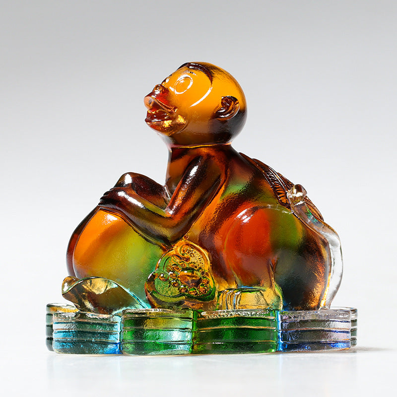 Nimara Ritual Year of the Dragon Handmade 12 Chinese Zodiac Liuli Crystal Art Piece Protection Home Office Decoration