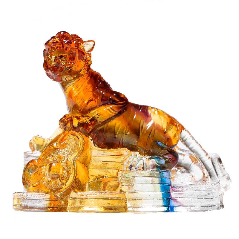Nimara Ritual Year of the Dragon Handmade 12 Chinese Zodiac Liuli Crystal Art Piece Protection Home Office Decoration