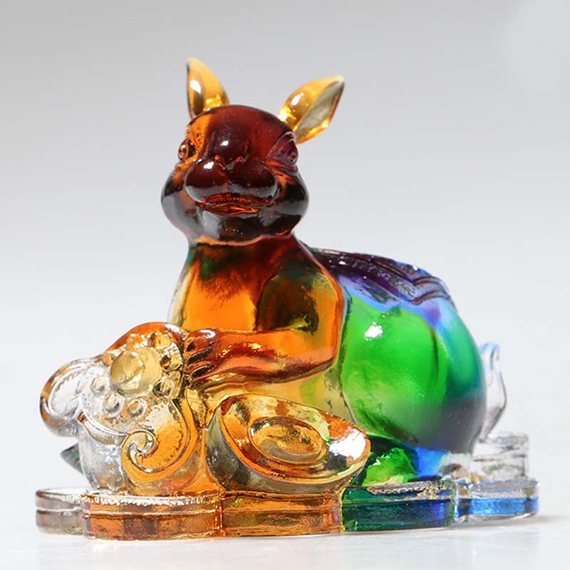 Nimara Ritual Year of the Dragon Handmade 12 Chinese Zodiac Liuli Crystal Art Piece Protection Home Office Decoration
