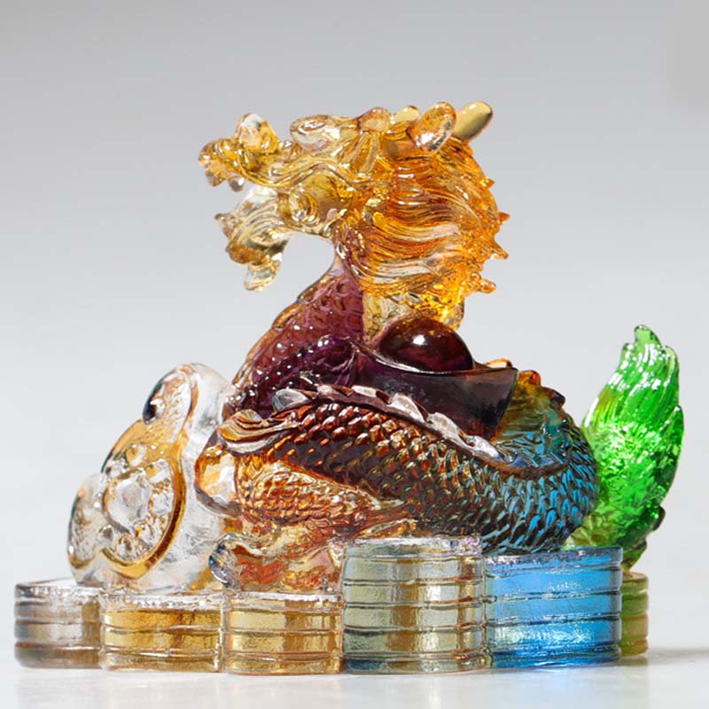 Nimara Ritual Year of the Dragon Handmade 12 Chinese Zodiac Liuli Crystal Art Piece Protection Home Office Decoration