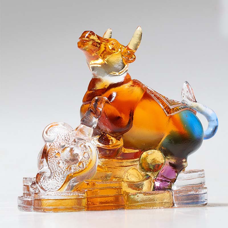 Nimara Ritual Year of the Dragon Handmade 12 Chinese Zodiac Liuli Crystal Art Piece Protection Home Office Decoration