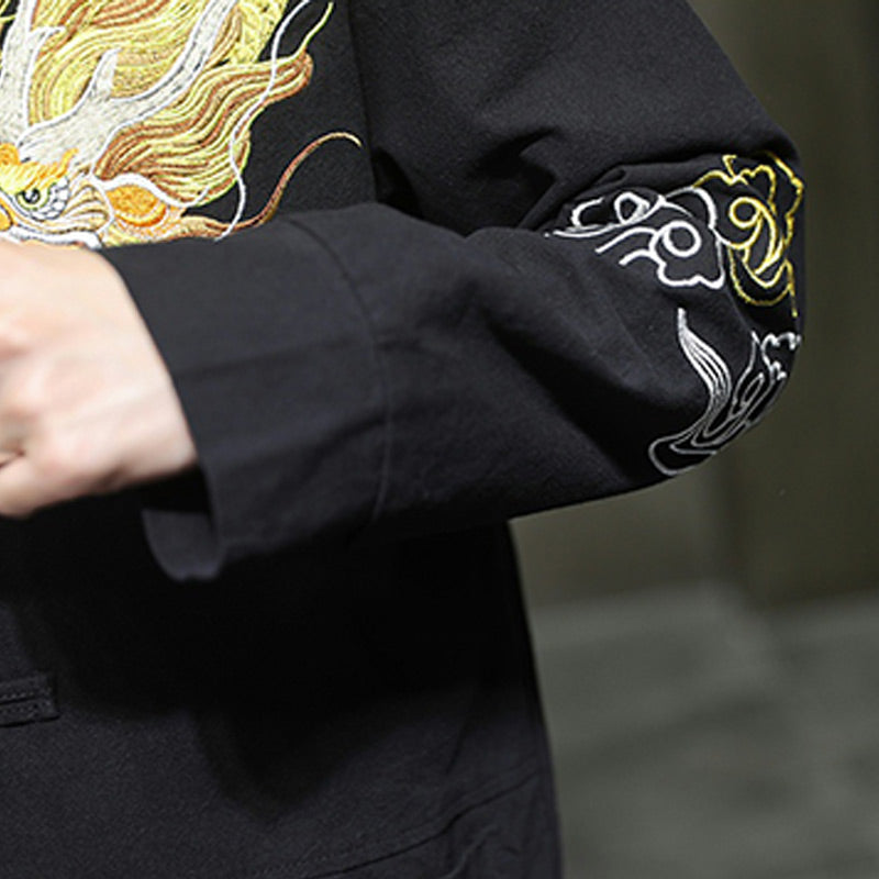 Nimara Ritual Dragon Auspicious Cloud Embroidery Clothing Chinese Tang Suit Jacket Men Clothing