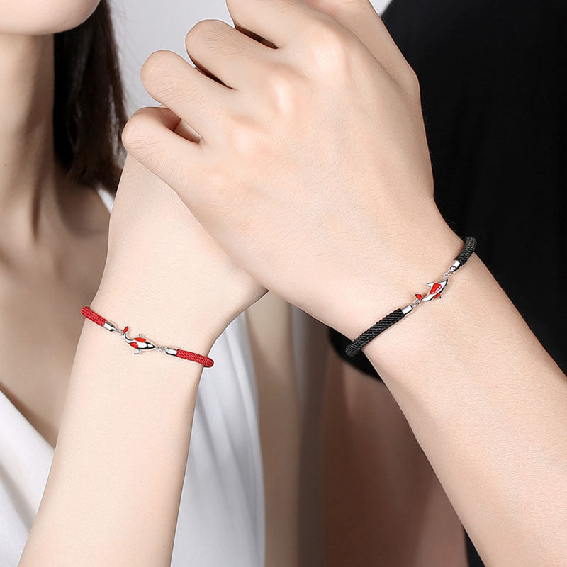 Nimara Ritual Koi Fish Luck Wealth Braided Chain Couple Bracelet