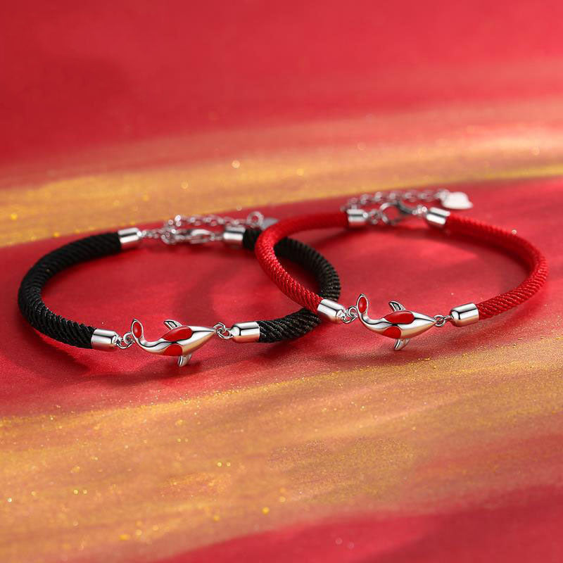 Nimara Ritual Koi Fish Luck Wealth Braided Chain Couple Bracelet