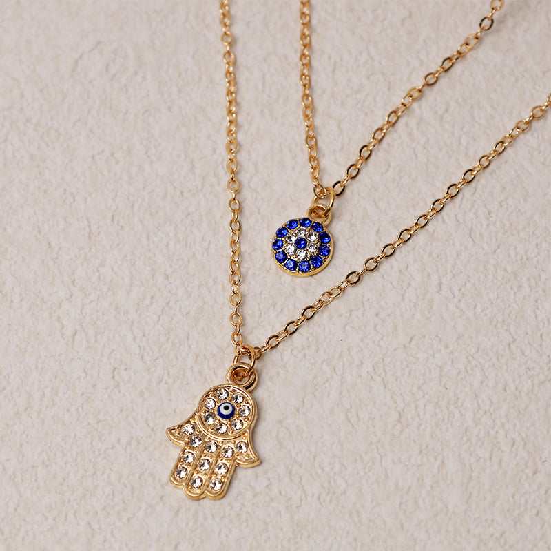 Nimara Ritual Evil Eye Hamsa Symbol Blessing Luck Chain Necklace Pendant
