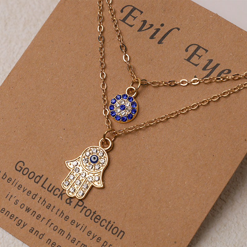 Nimara Ritual Evil Eye Hamsa Symbol Blessing Luck Chain Necklace Pendant