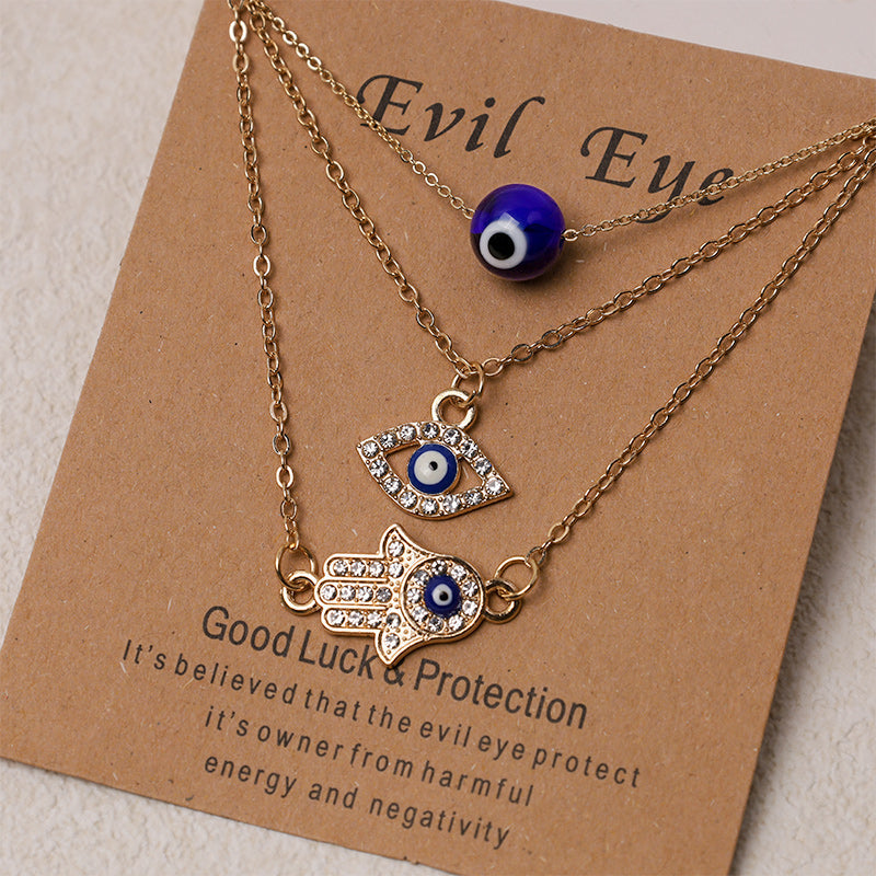 Nimara Ritual Evil Eye Hamsa Symbol Blessing Luck Chain Necklace Pendant