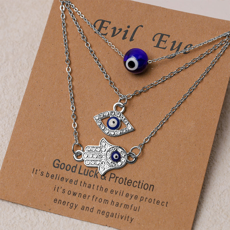 Nimara Ritual Evil Eye Hamsa Symbol Blessing Luck Chain Necklace Pendant